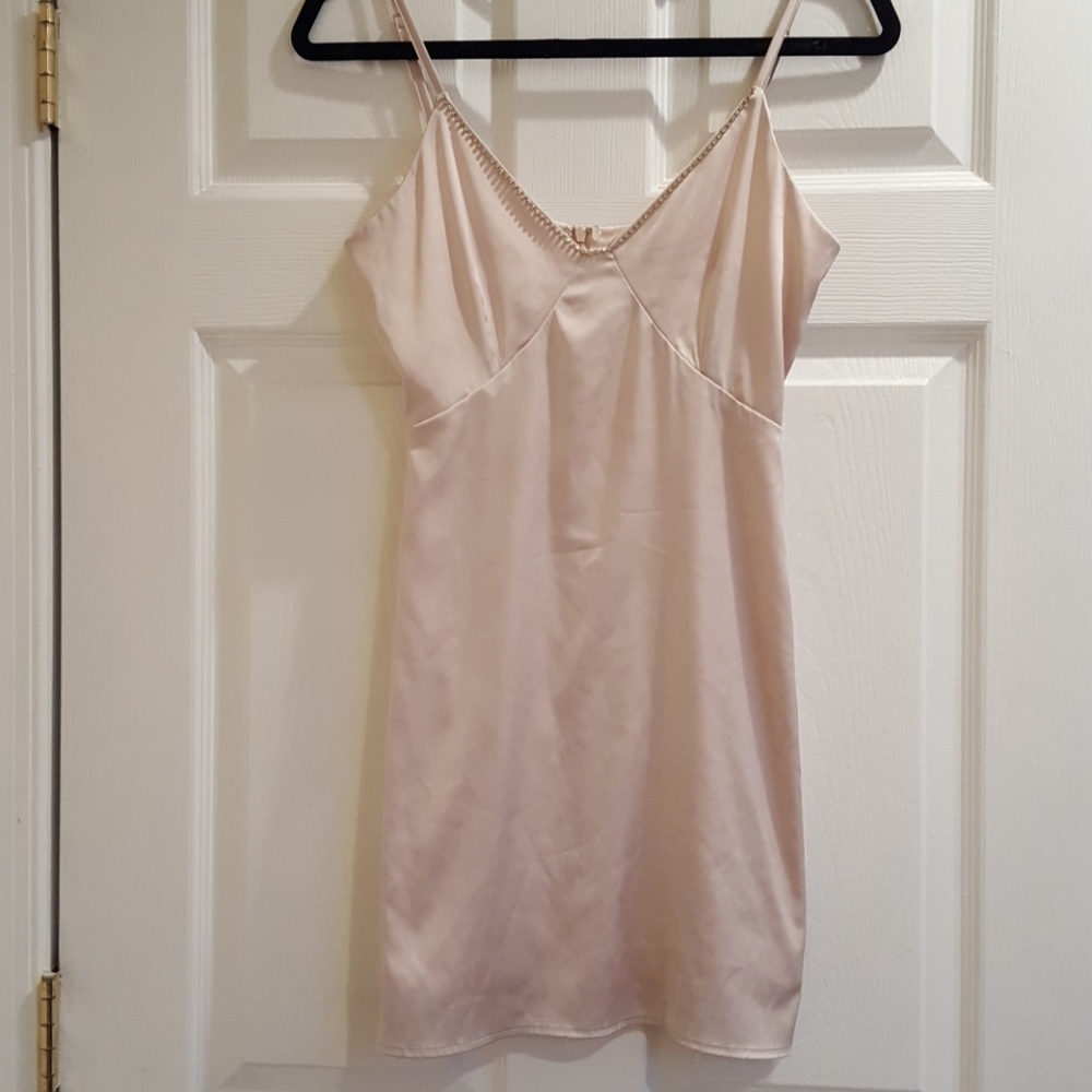 Honey Punch Champagne Satin mini dress